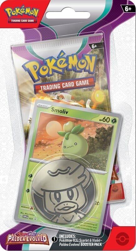 Pokémon TCG: Scarlet & Violet - Paldea Evolved Smoliv Checklane Blister - EN Pokémon TCG: Scarlet & Violet - Paldea Evolved Smoliv Checklane Blister - EN