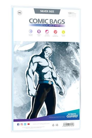 Ultimate Guard Comic Bags wiederverschließbar Silver Size (100) Ultimate Guard Comic Bags wiederverschließbar Silver Size (100)