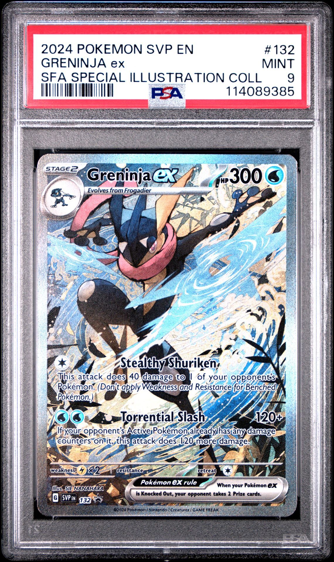2024 POKEMON SVP EN-SV BLACK STAR PROMO 132 GRENINJA EX SHROUDED FABLE SPECIAL ILLUSTRATION COLLECTION - PSA 9 MINT - Pokémon
