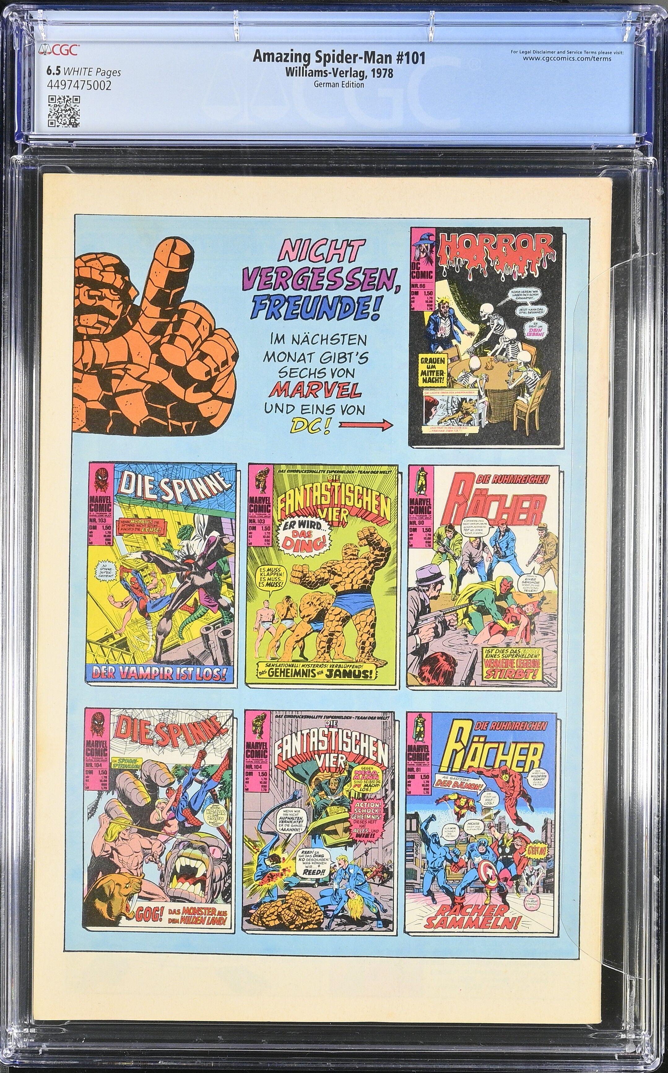 Amazing Spider-Man #101 CGC 6.5 Spinne #102 Williams