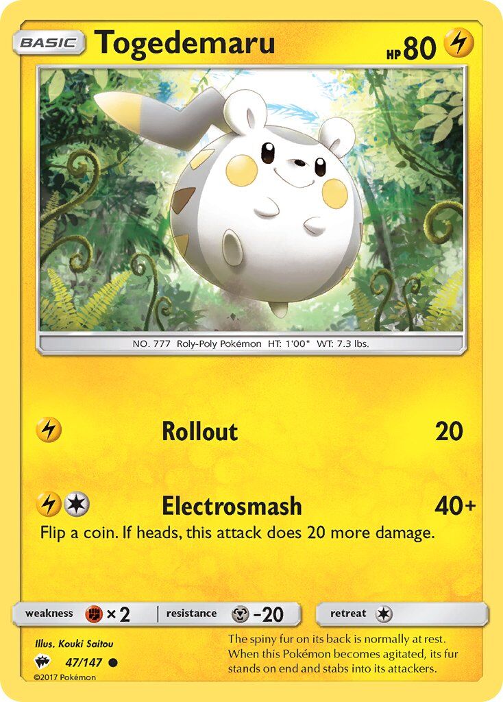 Togedemaru - 47/147 - Pokémon TCG - Lightly Played - EN