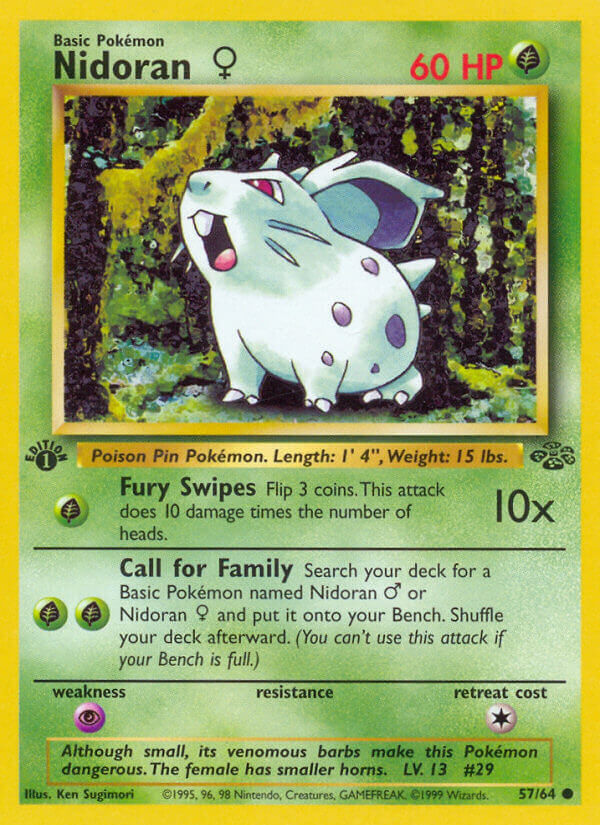 Nidoran Female - 57/64 - 1st Edition - EN