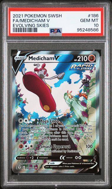 Medicham V #186 - Sword & Shield Evolving Skies - PSA 10 GEM-MT - Pokemon