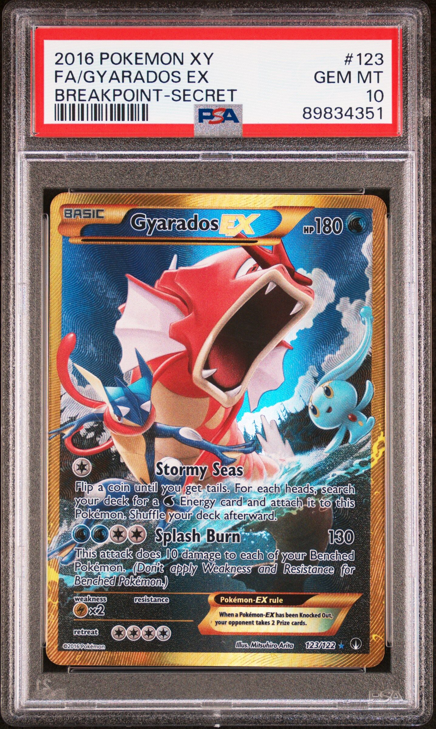 Gyarados EX 123/122 - XY BreakPoint Secret Rare - Full Art - PSA 10 GEM MT - Pokemon Gyarados EX 123/122 - XY BreakPoint Secret Rare - Full Art - PSA 10 GEM MT - Pokemon