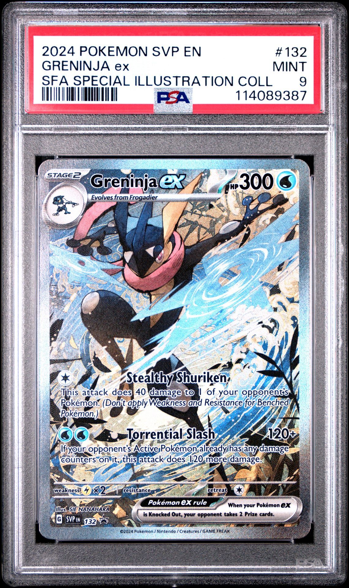 2024 POKEMON SVP EN-SV BLACK STAR PROMO 132 GRENINJA EX SHROUDED FABLE SPECIAL ILLUSTRATION COLLECTION - PSA 9 MINT - Pokémon 2024 POKEMON SVP EN-SV BLACK STAR PROMO 132 GRENINJA EX SHROUDED FABLE SPECIAL ILLUSTRATION COLLECTION - PSA 9 MINT - Pokémon