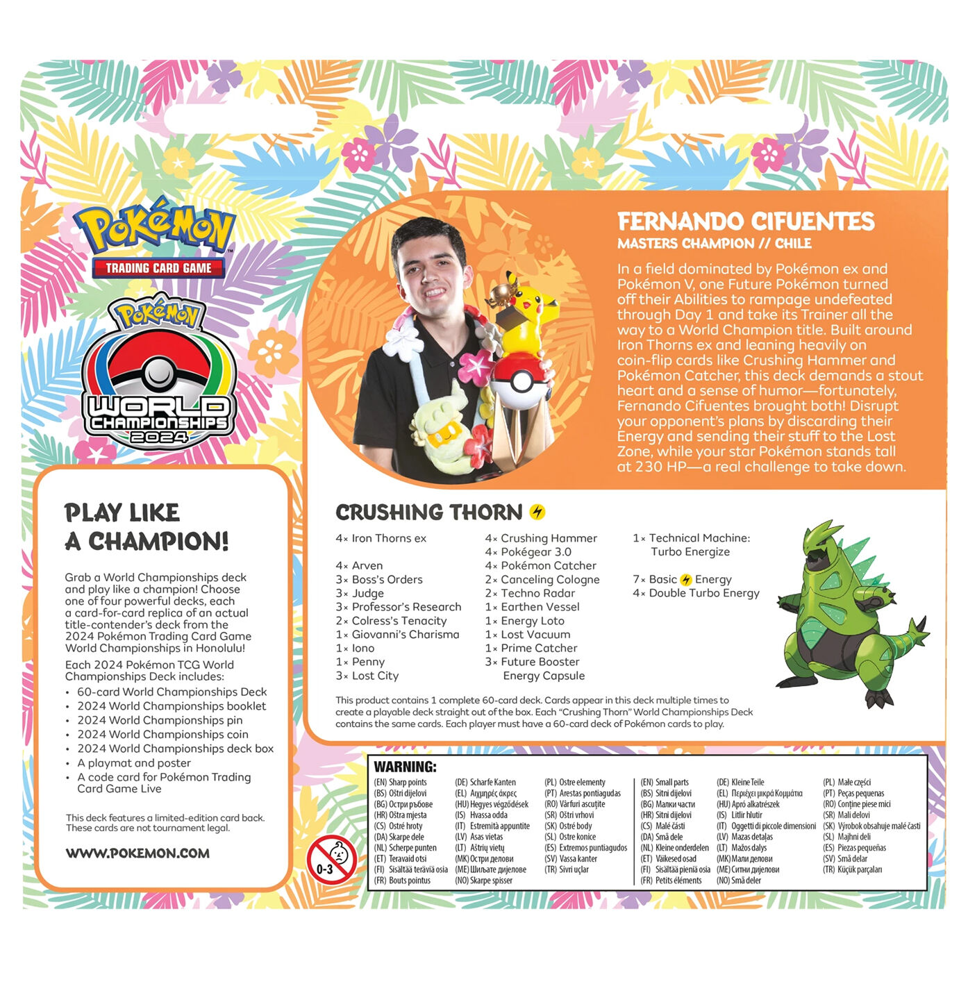 Pokémon 2024 World Championship Deck Iron Thorns ex - Masters Division Champion - EN