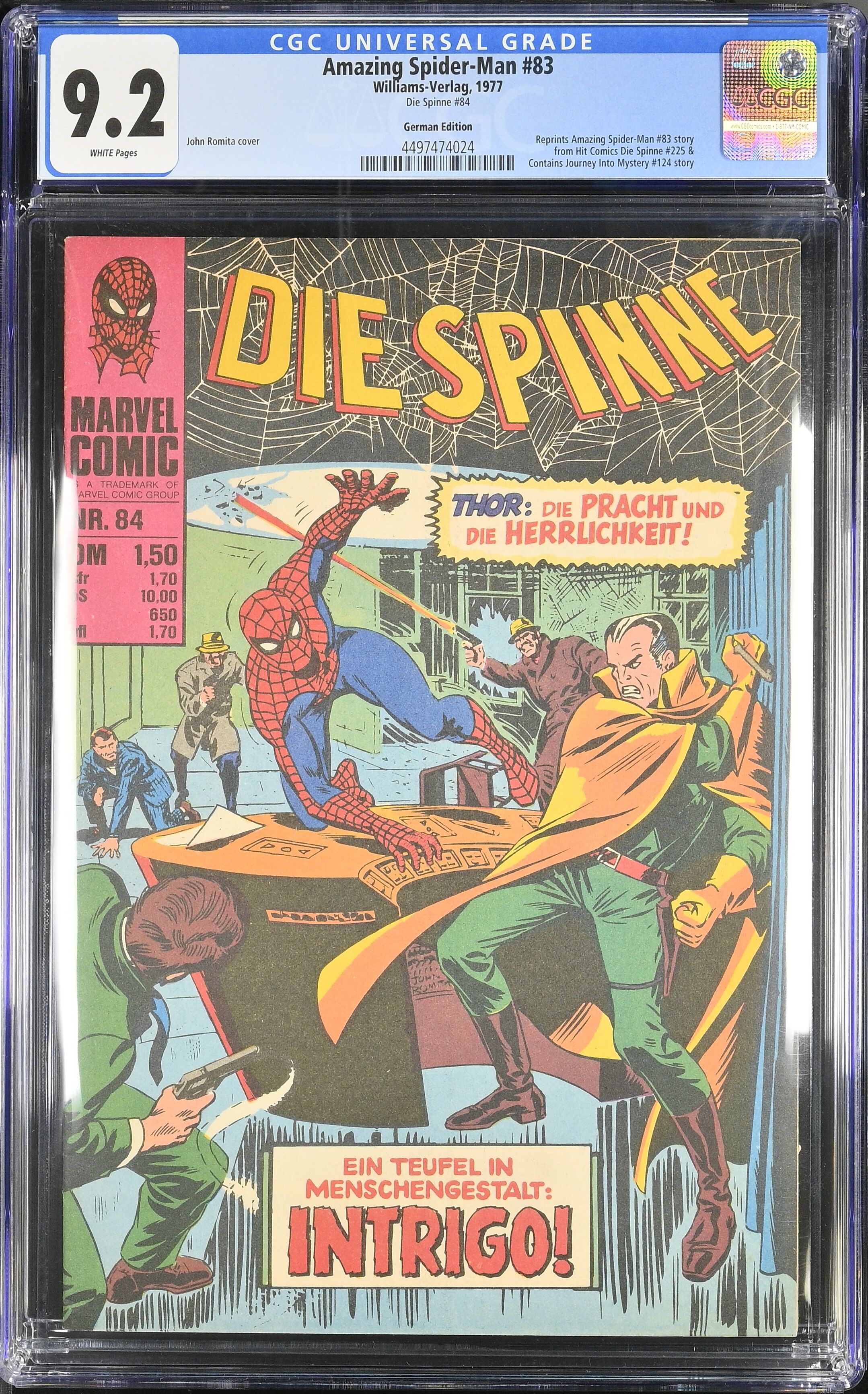 Amazing Spider-Man #83 CGC 9.2 Spinne #84 Williams Amazing Spider-Man #83 CGC 9.2 Spinne #84 Williams