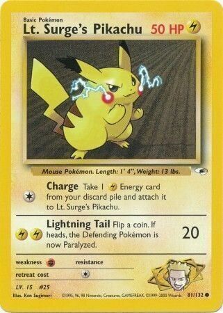 Lt. Surge’s Pikachu - 81/132 - Unlimited - EN