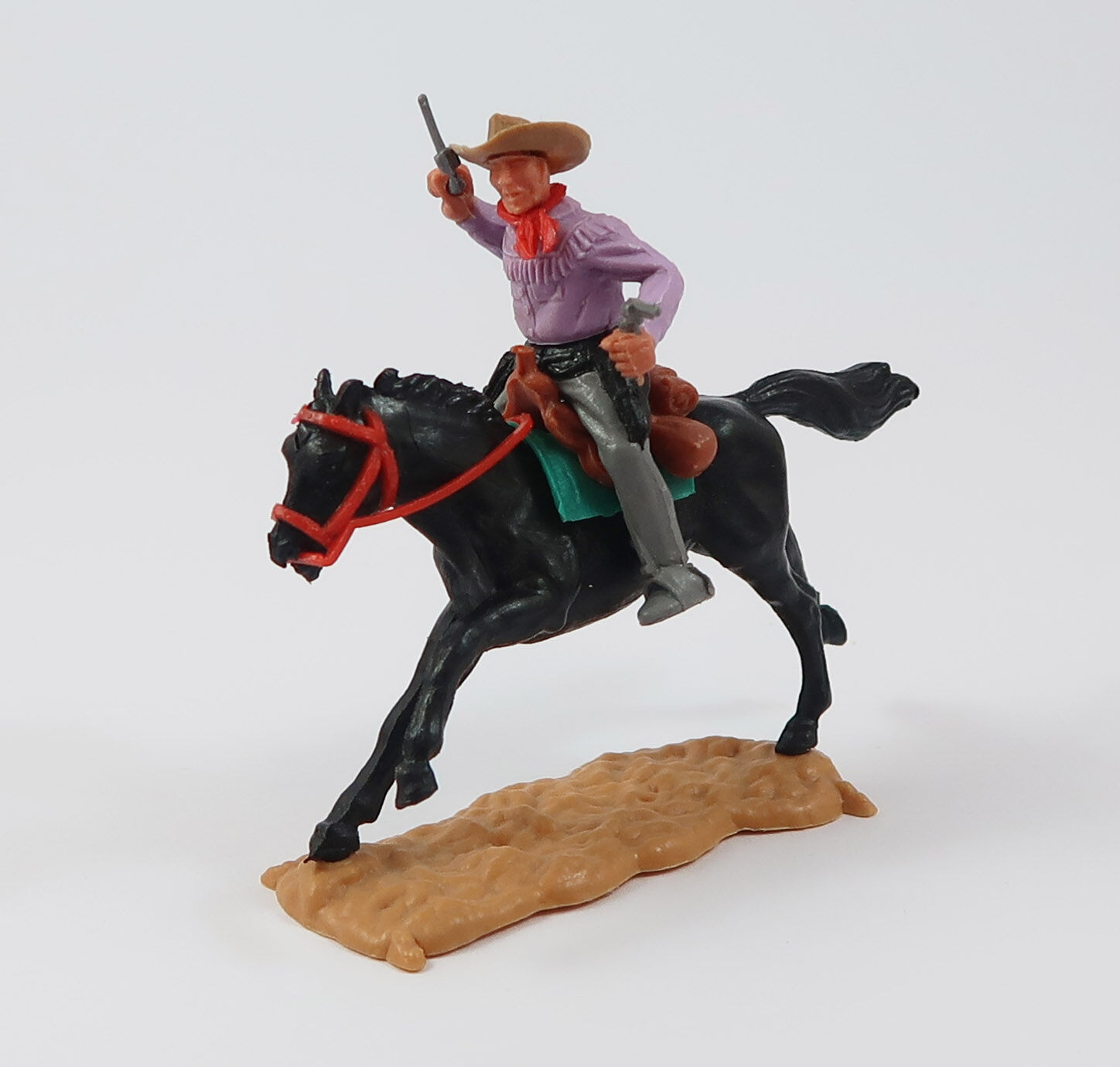 timpo_cowboy_reiter_mit_2_pistolen_schwarzes_pferd_001 Timpo Cowboy Reiter mit 2 Pistolen