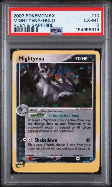 Mightyena #10 - Ex Ruby & Sapphire - Holo - PSA 6 EX-MT - Pokemon