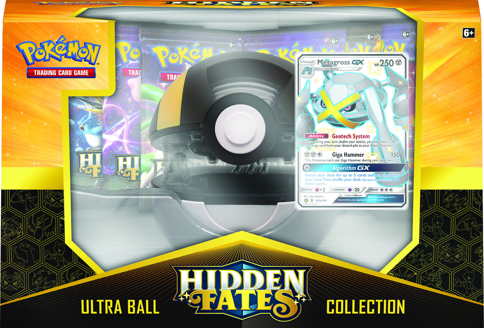 Pokémon Hidden Fates Shiny Metagross-GX Poké Ball Collection