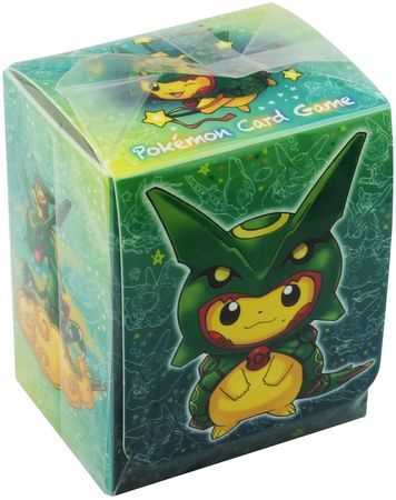 Pokemon Center Poncho-Wearing Pikachu Mega Rayquaza Deck Box