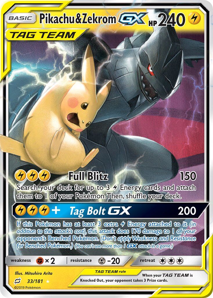 Pikachu & Zekrom-GX - 33/181 - EN Pikachu & Zekrom-GX - 33/181 - EN