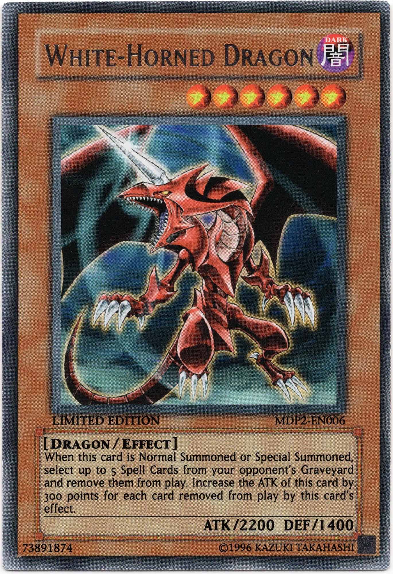 white-horned-dragon-mdp2-en006-rare-limited-edition-near-mint White-Horned Dragon - MDP2-EN006 - Rare - Limited Edition (Near Mint)