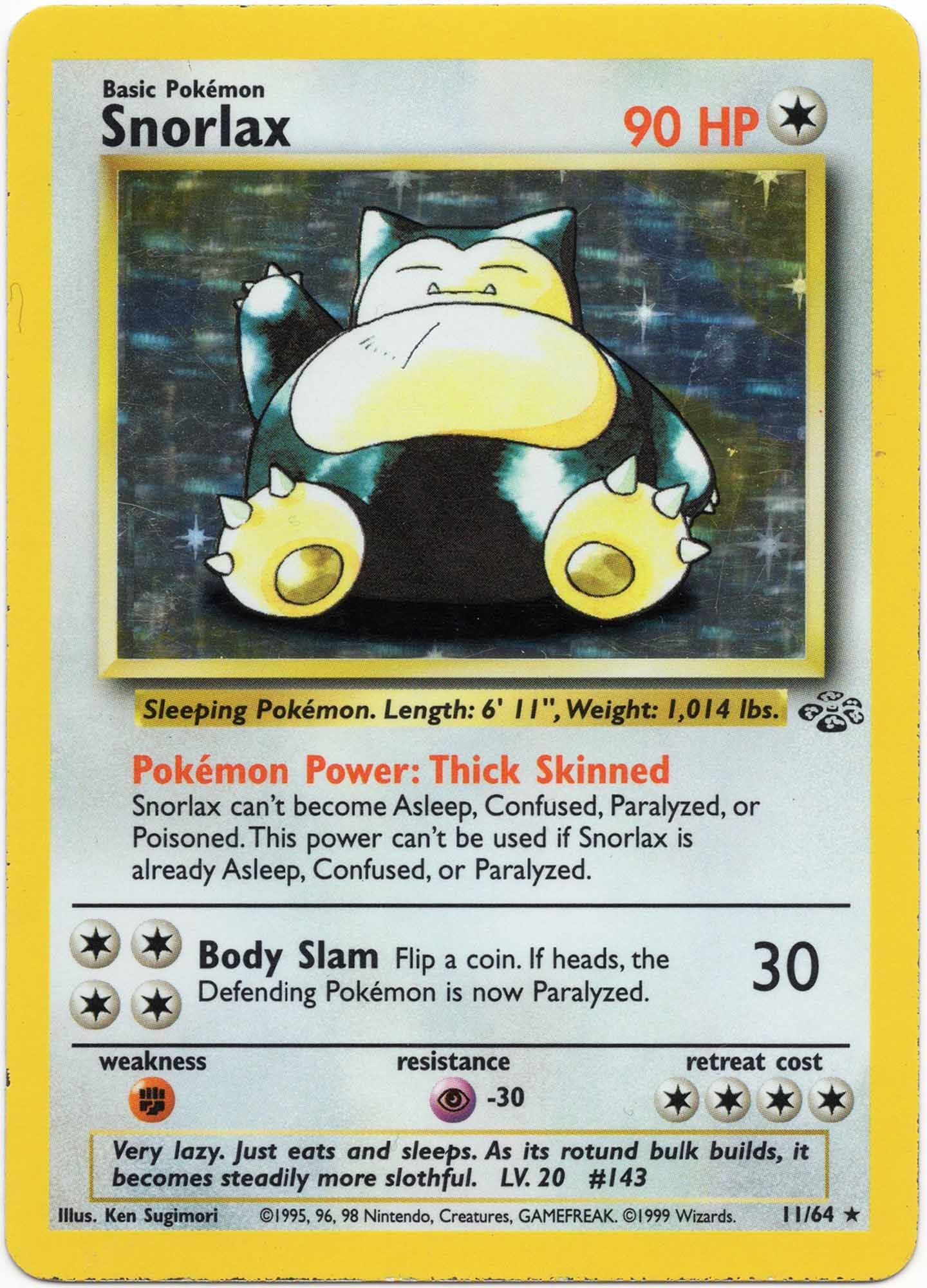 snorlax-11-64-poke-mon-tcg-moderately-played Snorlax - 11/64 - Pokémon TCG (Moderately Played)