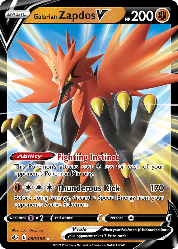 Galarian Zapdos V - 080/198 - EN Galarian Zapdos V - 080/198 - EN