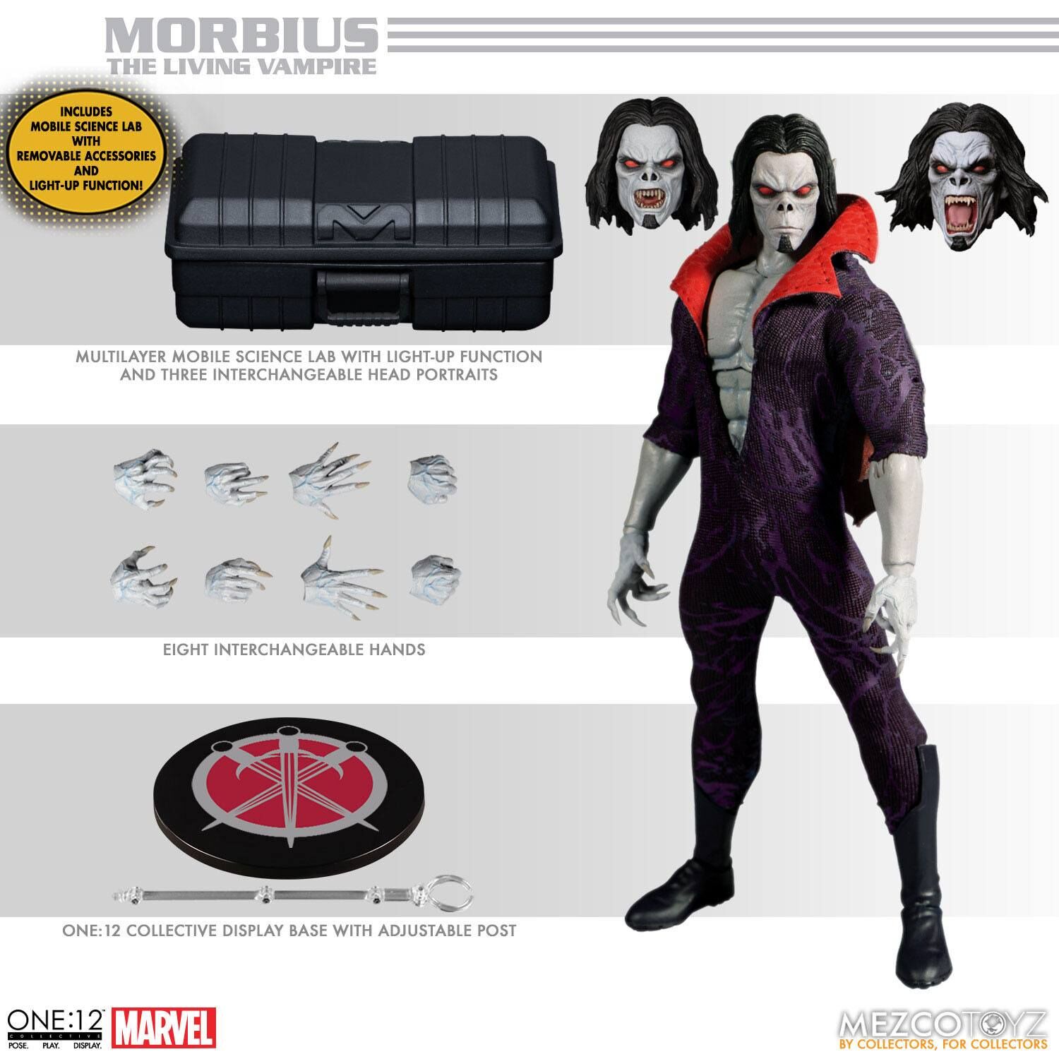 Marvel Universe Actionfigur mit Leuchtfunktion 1/12 Morbius 17 cm