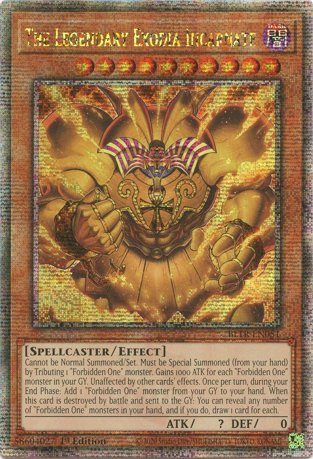 Inkarnation der legendären Exodia - BLTR-DE051 - Quarter Century Secret Rare - 1. Auflage