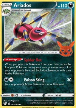 ariados-103-172-pokemon-tcg-near-mint-en Ariados - 103/189 - Pokémon TCG - Near Mint - EN