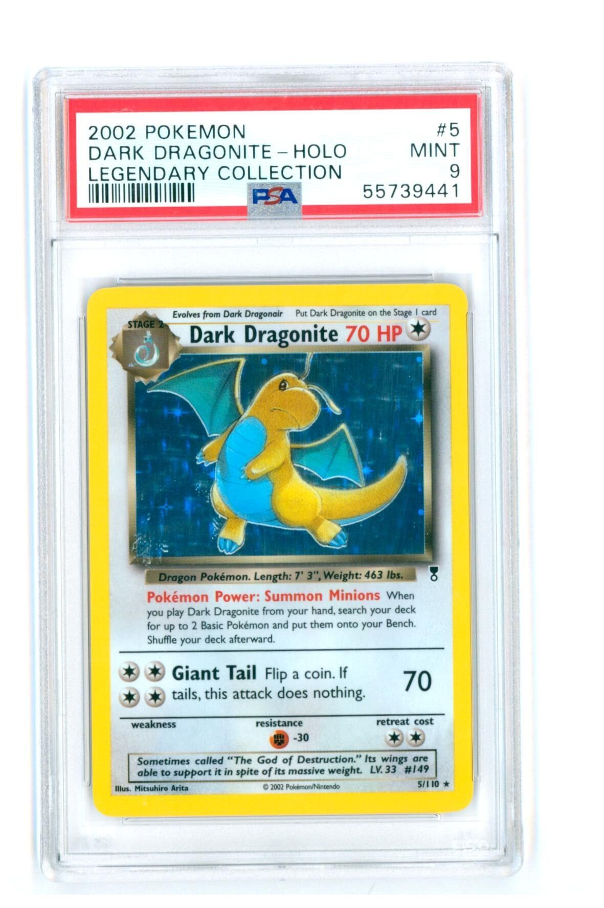 Dark Dragonite #5 - Legendary Collection - Holo - PSA 9 MINT - Pokemon