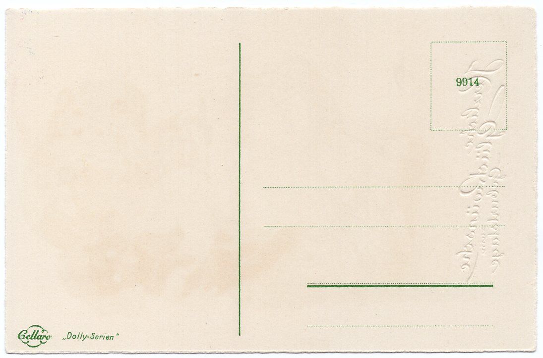 Dolly Postkarte Mädchen und Katze