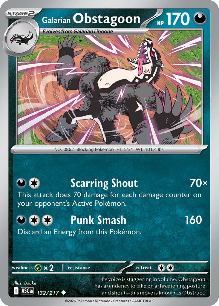 Galarian Obstagoon - 132/217 - EN