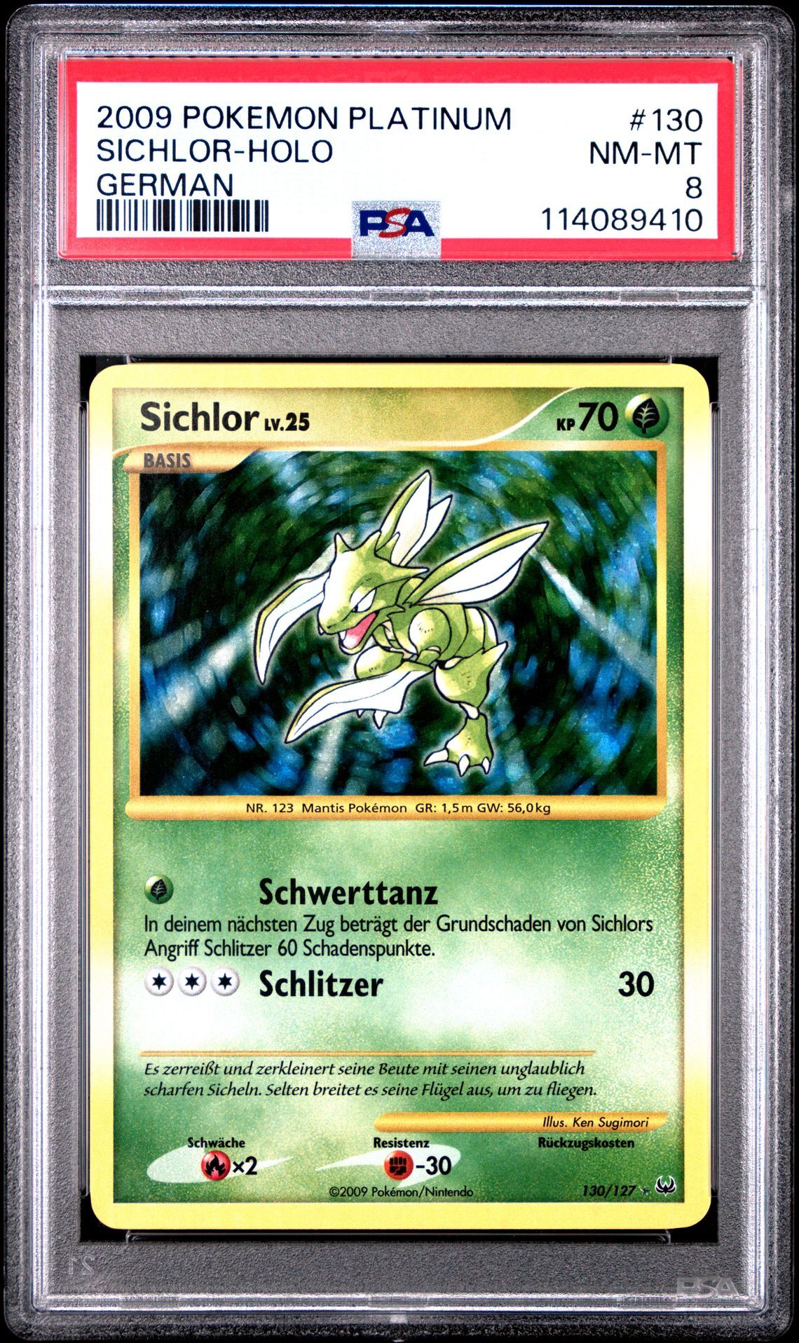 2009 POKEMON PLATINUM 130 SICHLOR-HOLO GERMAN - PSA 8 NM-MT - Pokémon 2009 POKEMON PLATINUM 130 SICHLOR-HOLO GERMAN - PSA 8 NM-MT - Pokémon