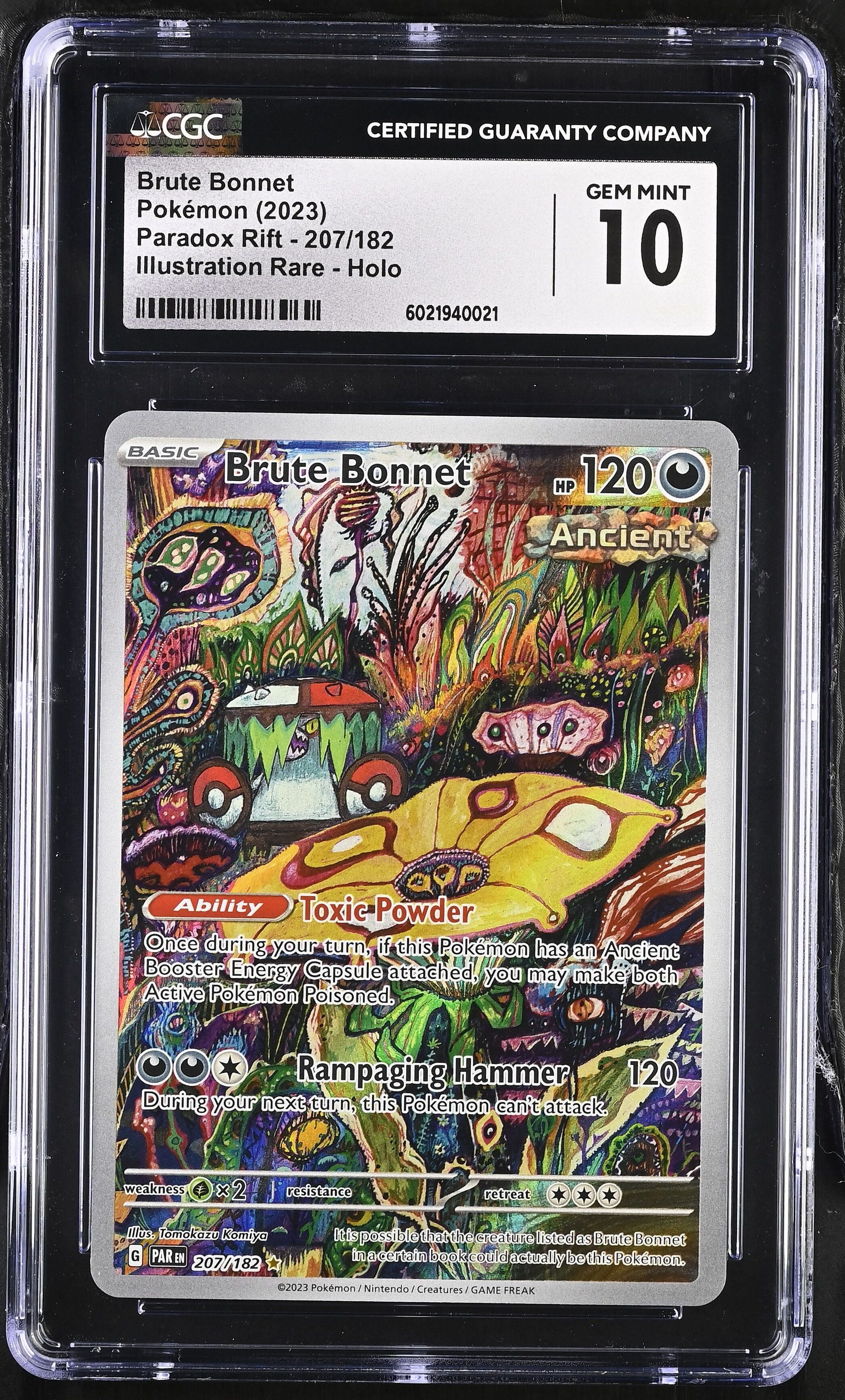 Brute Bonnet 207/182 - Paradox Rift - Art Rare - CGC 10 Gem Mint - Pokémon