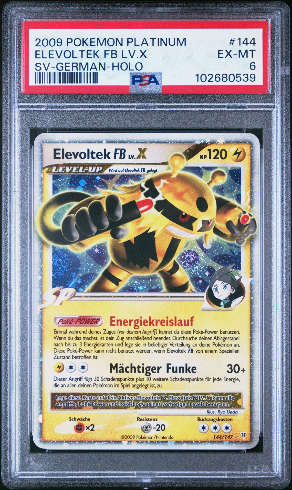 2009 POKEMON PLATINUM SUPREME VICTORS 144 ELEVOLTEK FB LV.X-HOLO GERMAN - PSA 6 EX-MT - Pokémon