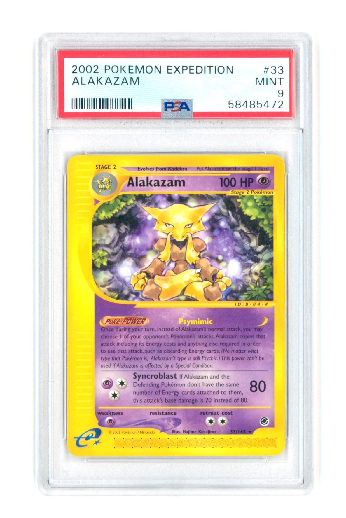 Alakazam 33/165 - Pokemon Expedition - 2002 - PSA 9 MINT - Pokémon