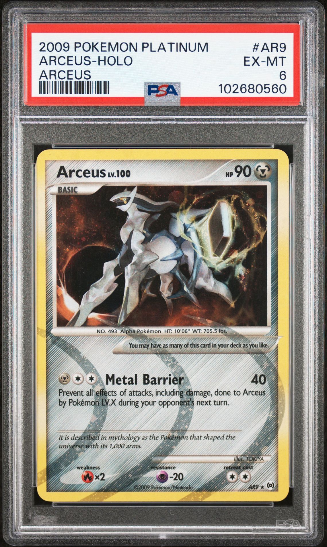 2009 POKEMON PLATINUM ARCEUS AR9 ARCEUS-HOLO - PSA 6 EX-MT - Pokémon 2009 POKEMON PLATINUM ARCEUS AR9 ARCEUS-HOLO - PSA 6 EX-MT - Pokémon