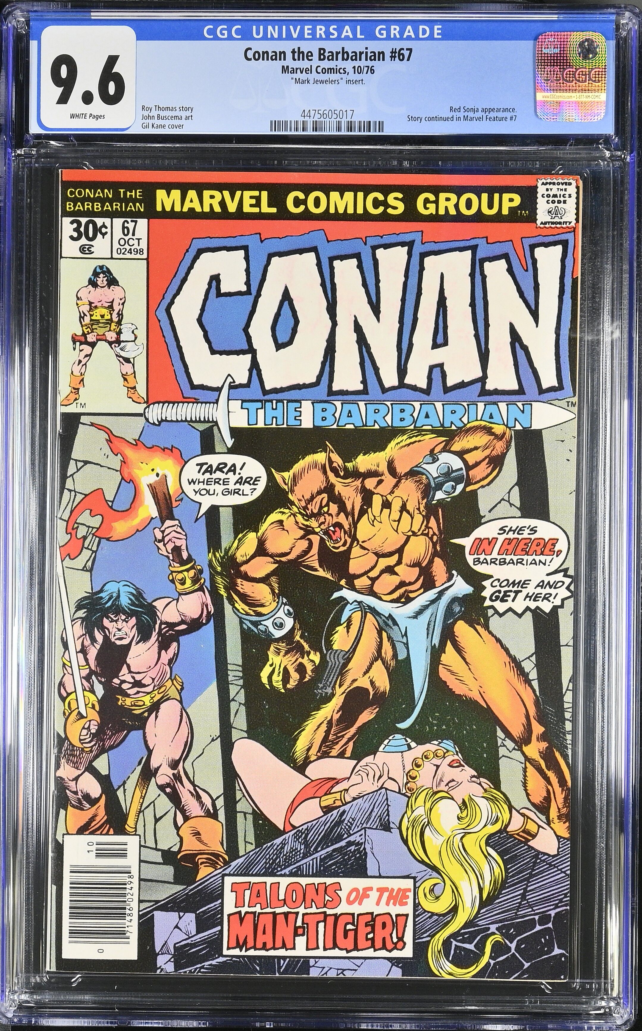 Conan the Barbarian #67 CGC 9.6 Conan the Barbarian #67 CGC 9.6