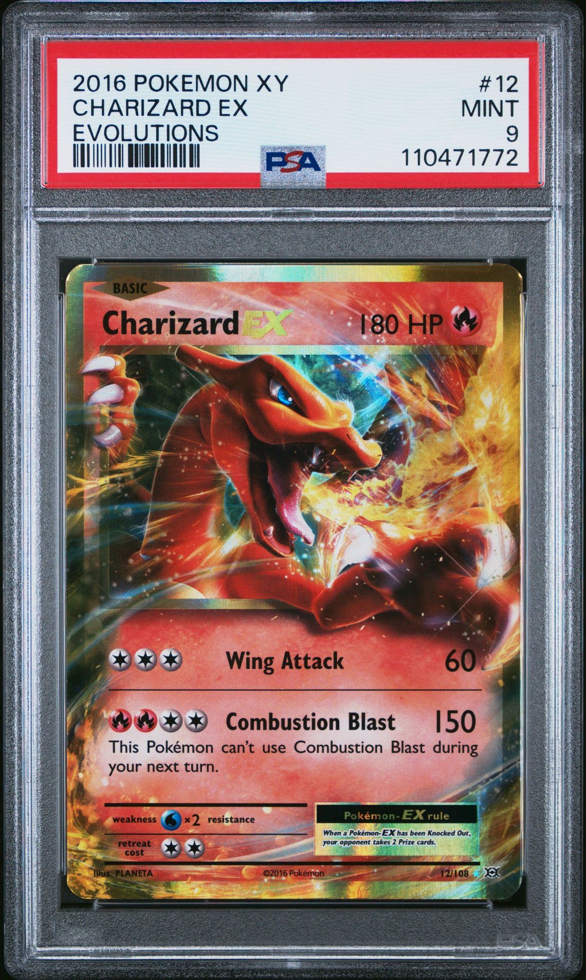 2016 POKEMON XY EVOLUTIONS 12 CHARIZARD EX - PSA 9 MINT - Pokémon