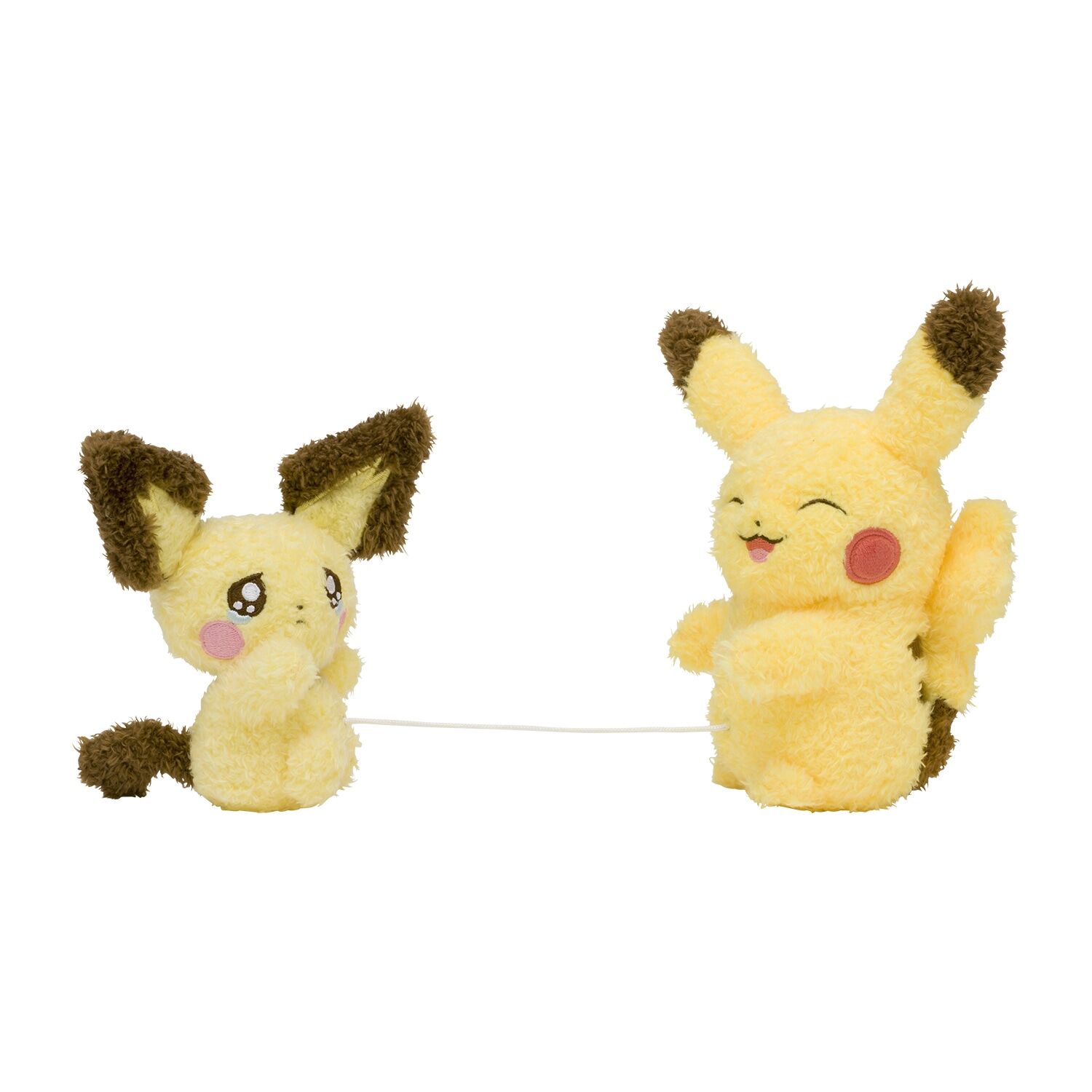 Pikachu & Pichu Buruburu Mugyu! Fluffy Plush - 18 cm