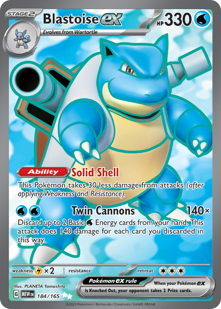 Blastoise ex - 184/207 - EN Blastoise ex - 184/207 - EN