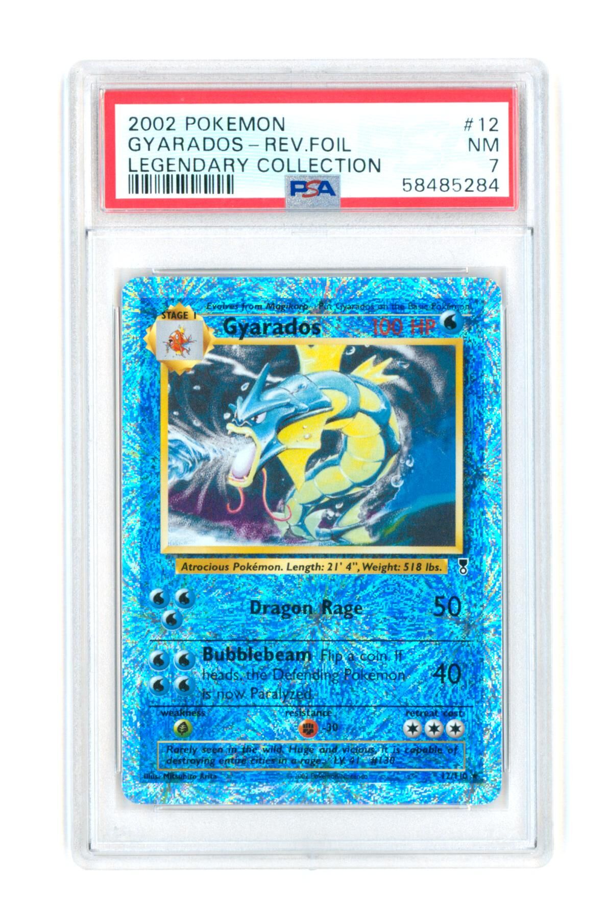 Gyarados 12/110 - Legendary Collection - Rev. Foil - 2002 - PSA 7 NM - Pokémon