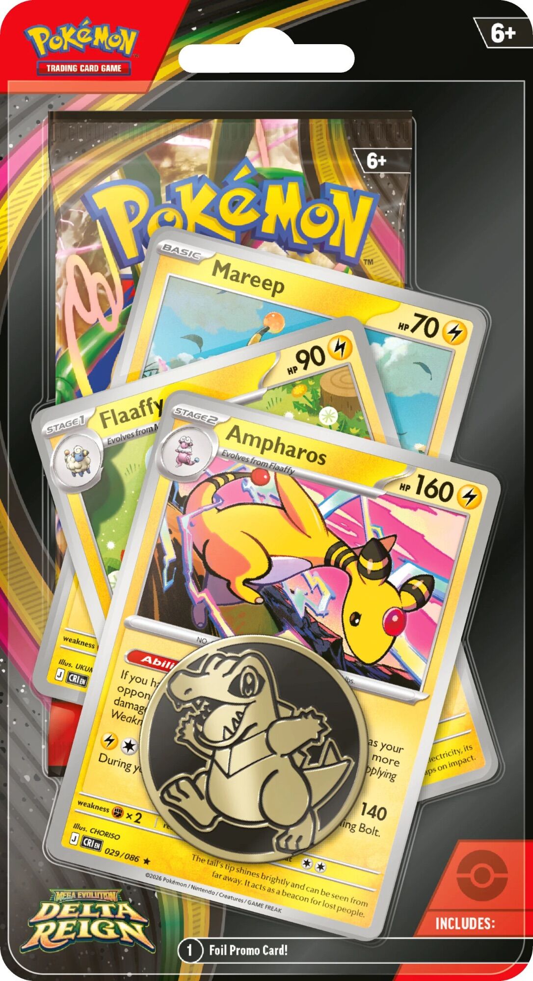 Pokémon TCG: ME06 Mega Evolution - Delta Reign Premium Checklane Ampharos Blister - EN