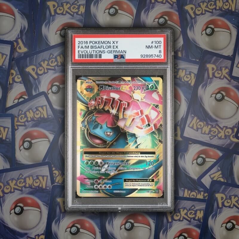 Mega Venusaur EX from XY Evolutions in German, PSA 8 graded: Mega Evolutions exist since the 6th generation