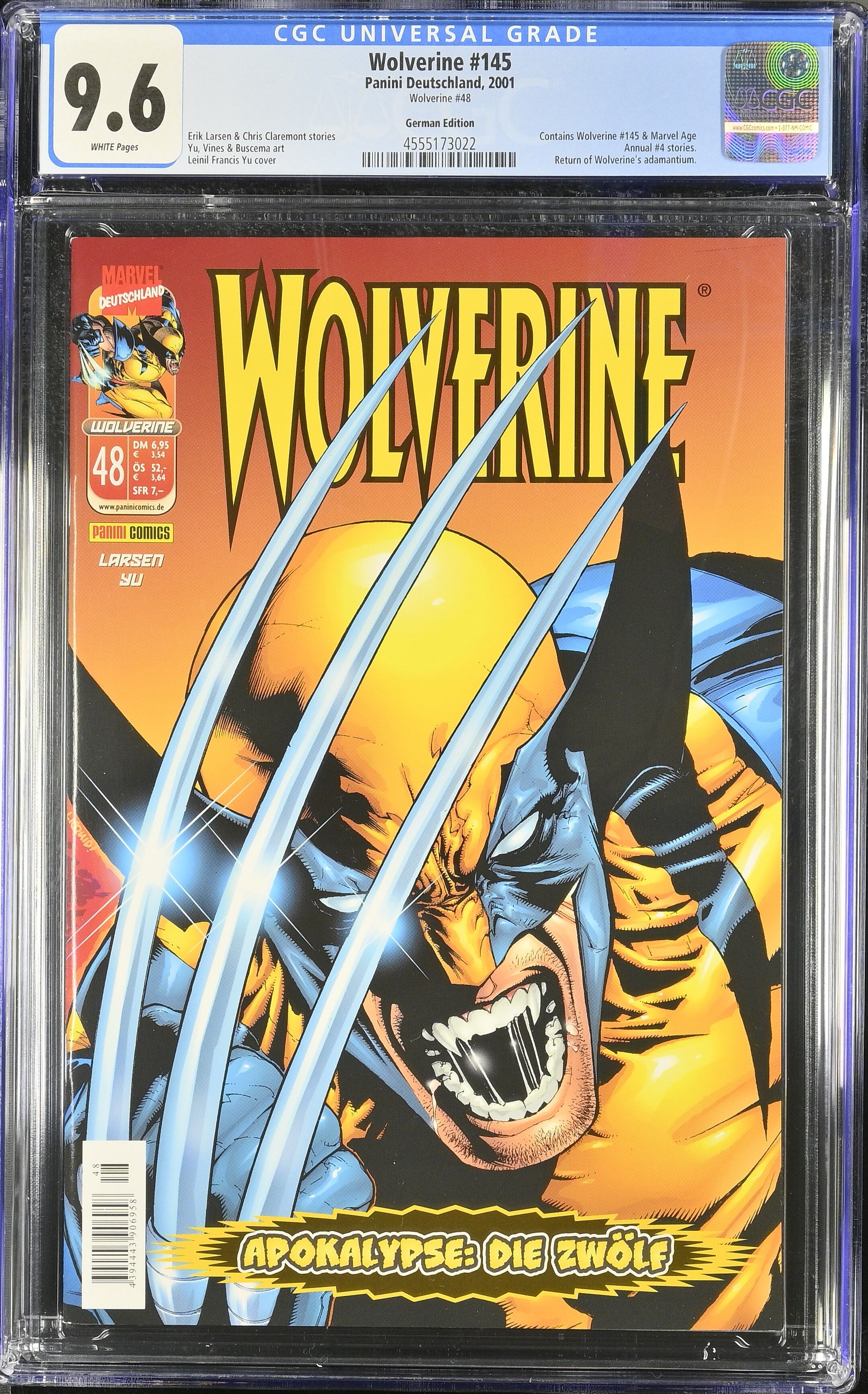 Wolverine #145 CGC 9.6 Top Pop! Wolverine #145 CGC 9.6 Top Pop!