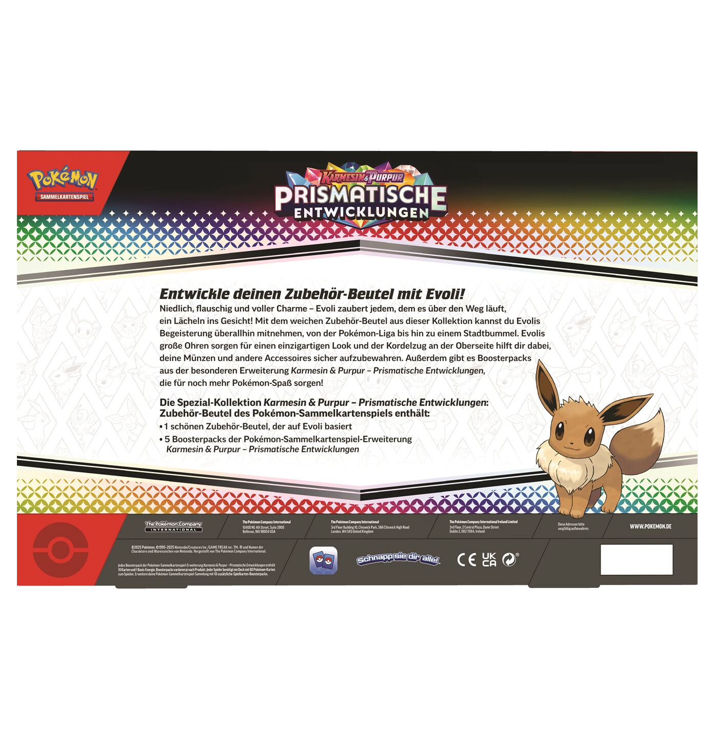 Pokémon TCG: KP08.5 - 'Prismatische Entwicklungen' Zubehör-Beutel Spezial-Kollektion - DE