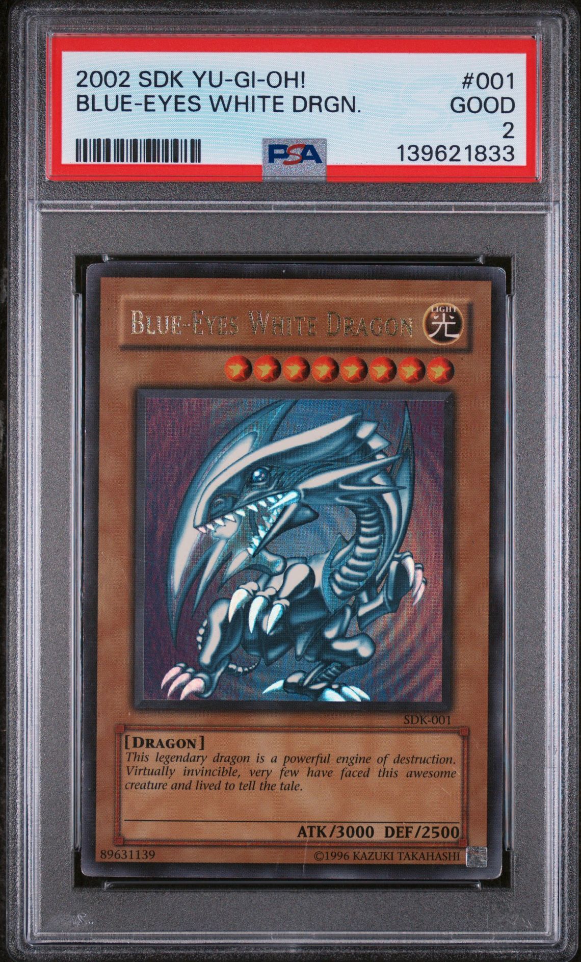 2002 YU-GI-OH! STARTER DECK: KAIBA #001 BLUE-EYES WHITE DRGN. - PSA 2 GOOD - Yu-Gi-Oh! 2002 YU-GI-OH! STARTER DECK: KAIBA #001 BLUE-EYES WHITE DRGN. - PSA 2 GOOD - Yu-Gi-Oh!