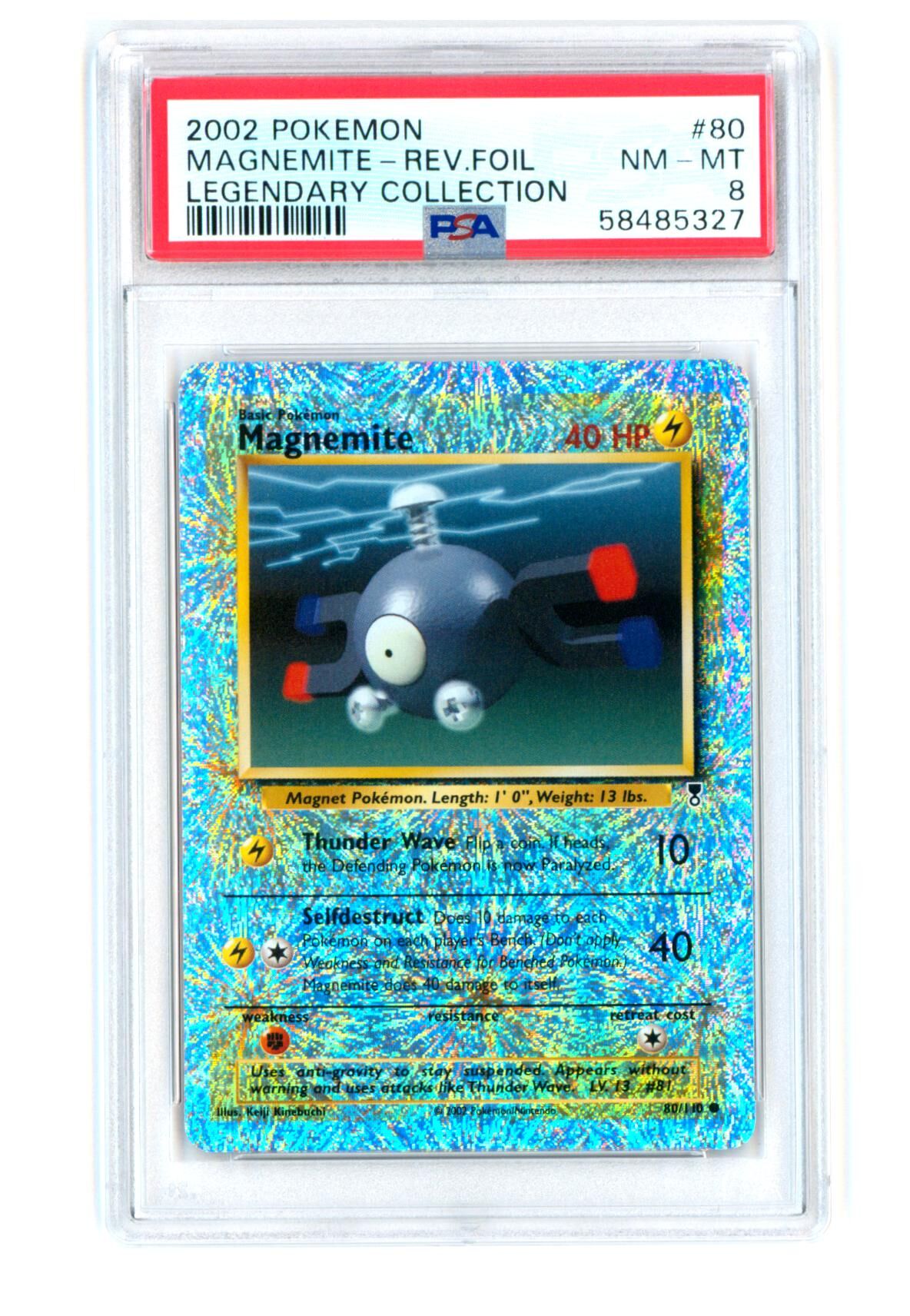 Magnemite 80/110 - Legendary Collection - Reverse Holo - PSA 8 NM-MT - Pokémon