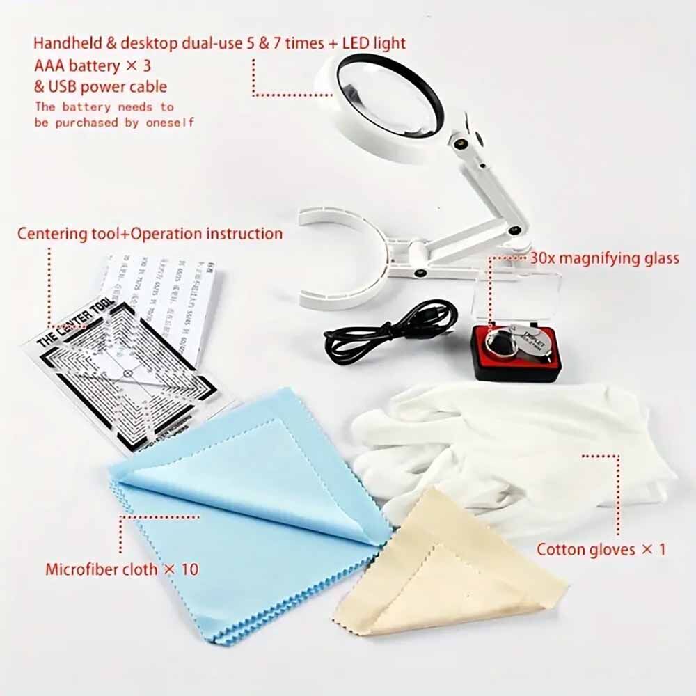 Card Grading Toolkit (2x Lupe, Centering, LED Licht & Handschuh) PSA BGS TCG SGC Card Grading Toolkit (2x Lupe, Centering, LED Licht & Handschuh) PSA BGS TCG SGC