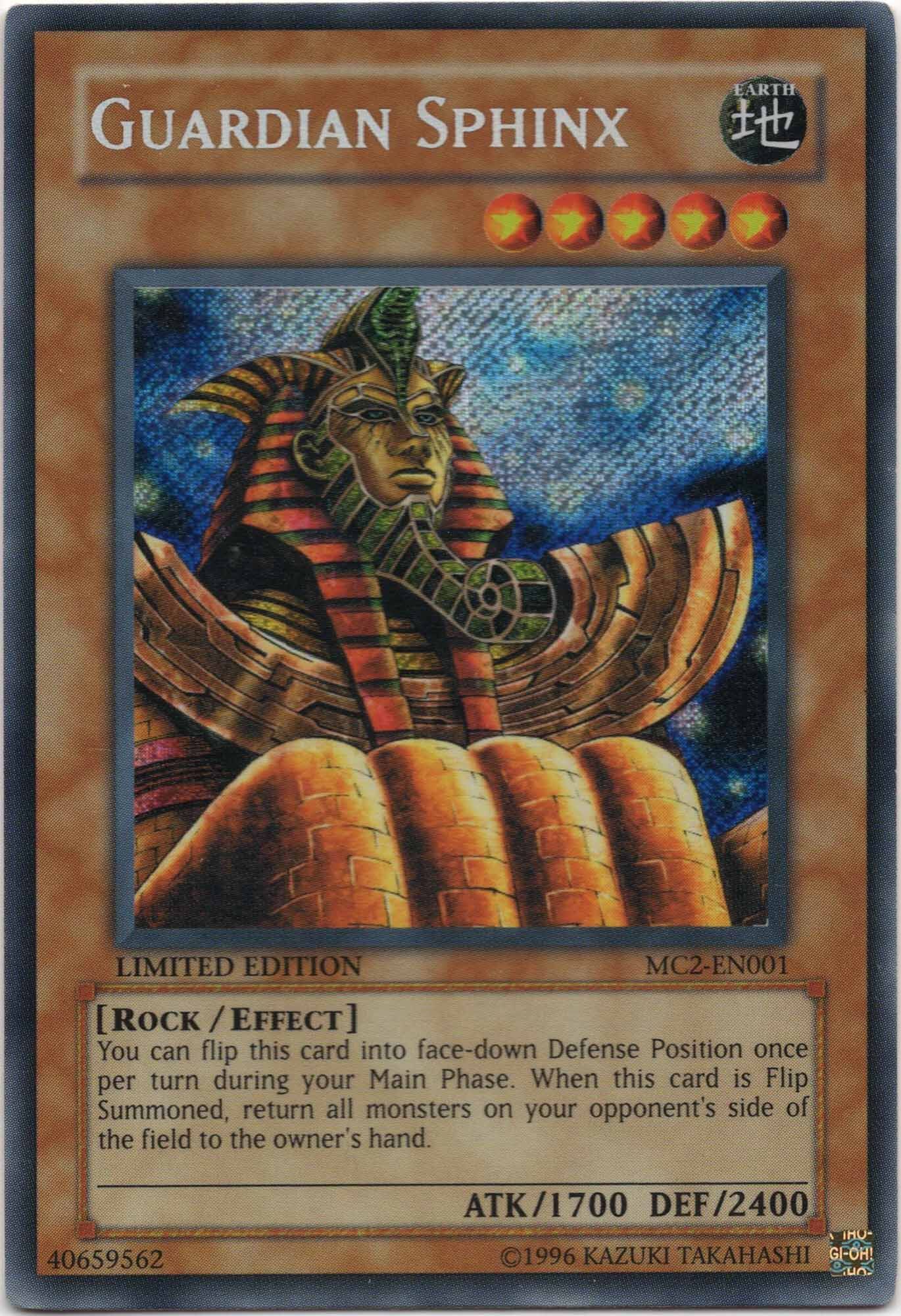 guardian-sphinx-mc2-en001-secret-rare-limited-edition-near-mint Guardian Sphinx - MC2-EN001 - Secret Rare - Limited Edition (Near Mint)