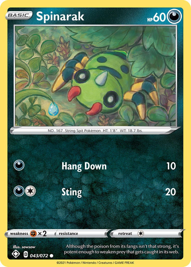 Spinarak - 043/072 - Pokémon TCG - Near Mint - EN