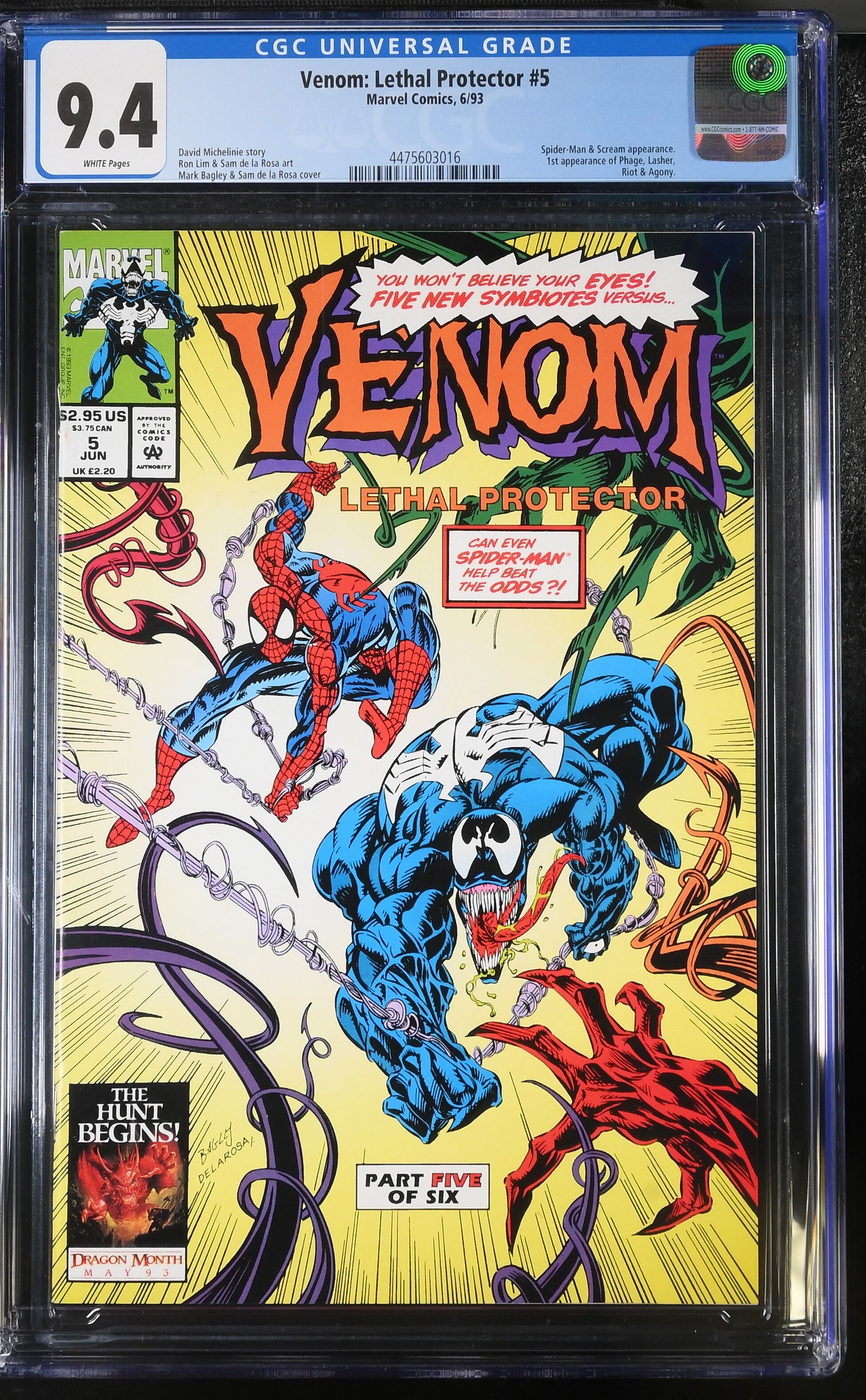 Venom Lethal Protector #5 CGC 9.4 Venom Lethal Protector #5 CGC 9.4