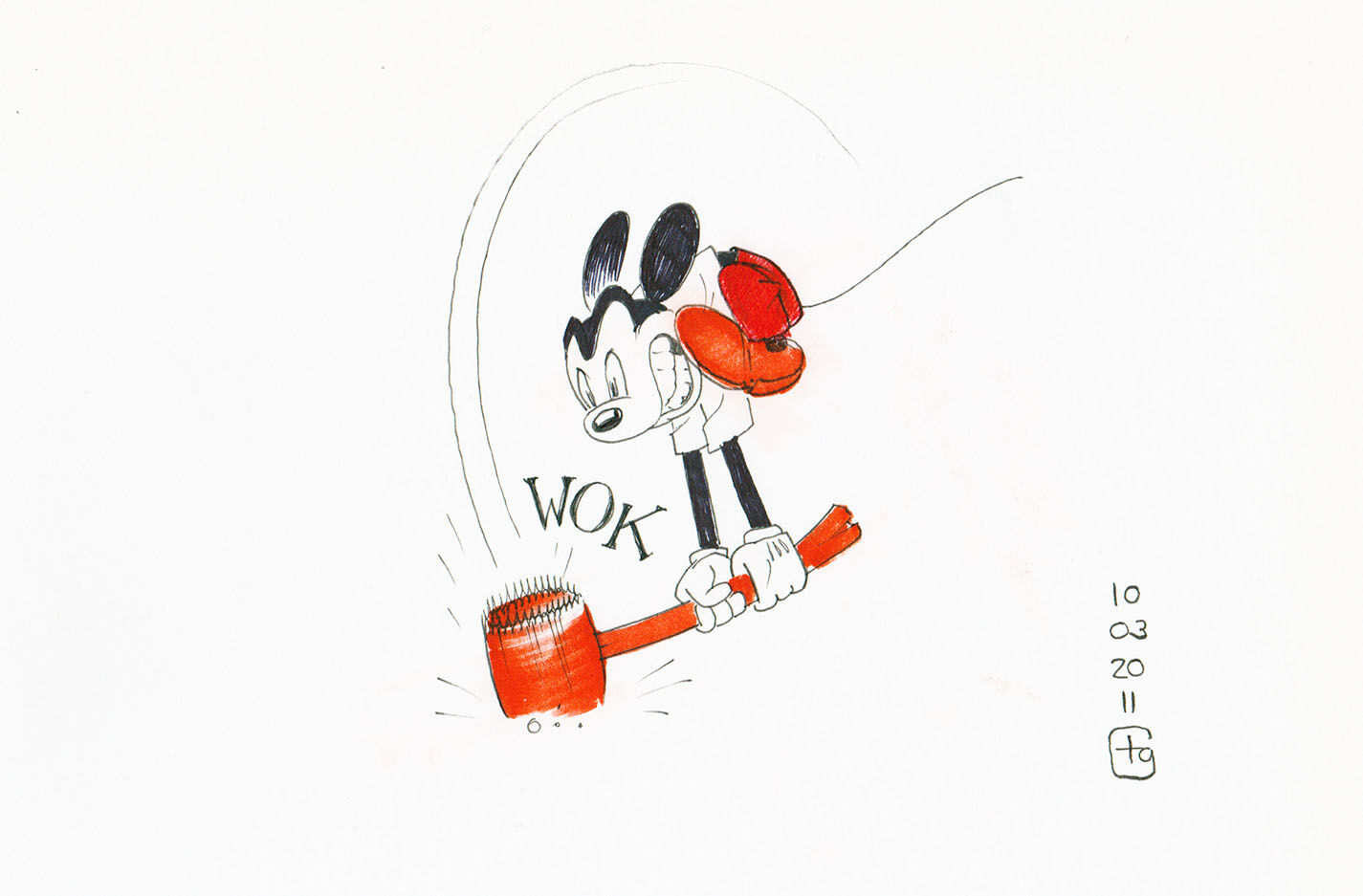 Mickey WOK Originalzeichnung