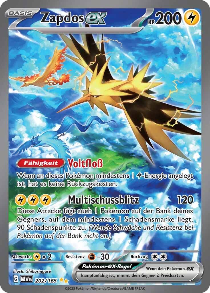 Zapdos ex - 202/165 - DE Zapdos ex - 202/165 - DE