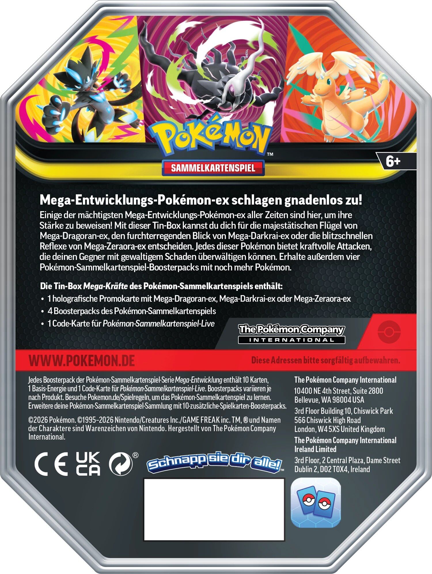 Pokémon TCG: Mega-Kräfte ex Tin Mega-Zeraora - DE