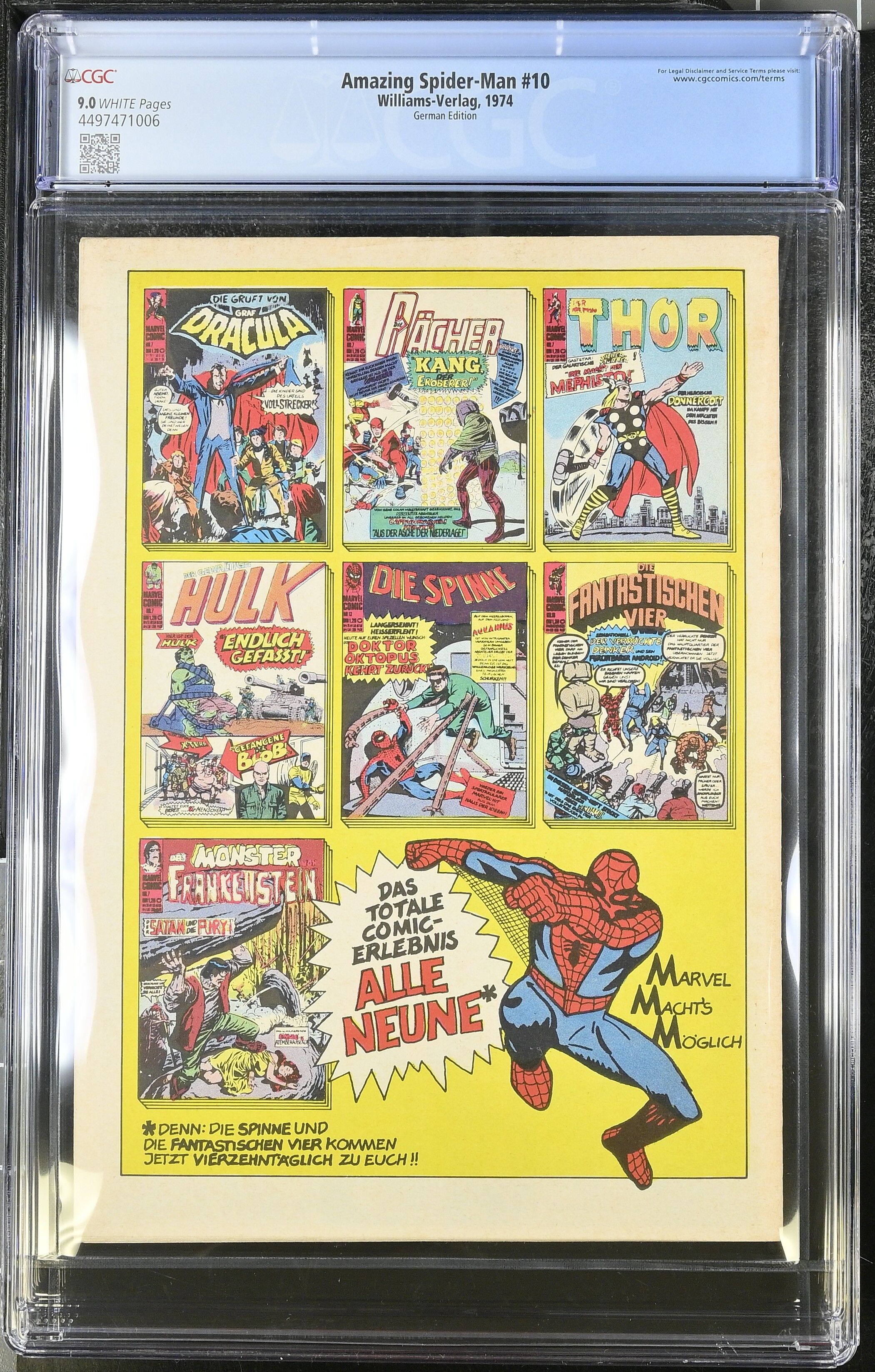 Amazing Spider-Man #10 CGC 9.0 Die Spinne #12 Williams
